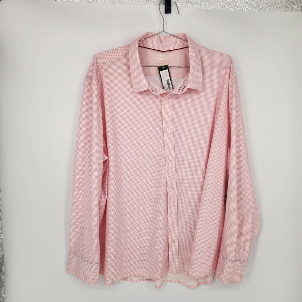 Flag & Anthem Men's Pink XXL Short Patton Long Sleeve Gingham Journey Shirt NWT